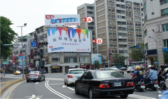 N-0472A鐵架廣告塔-台南市東寧路214號-夢時代購物中心、成功大學、火車站廣告版面